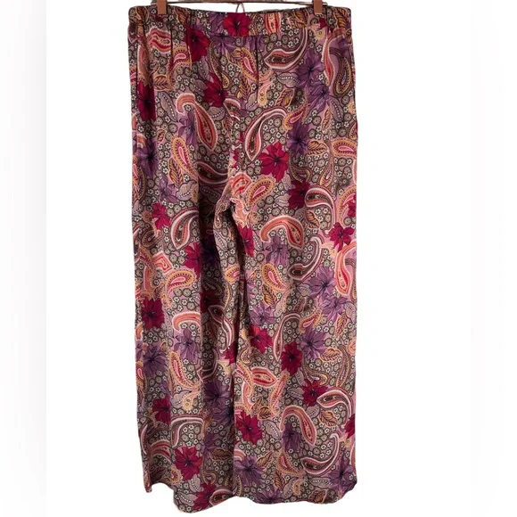 Johnny Was Silk Lioness Easy Pull on Pants Elastic Waist Size XL - Picture 3 of 10